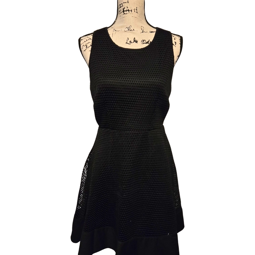 Romeo & Juliet Couture Black Mesh Fit & Flare Dress size M